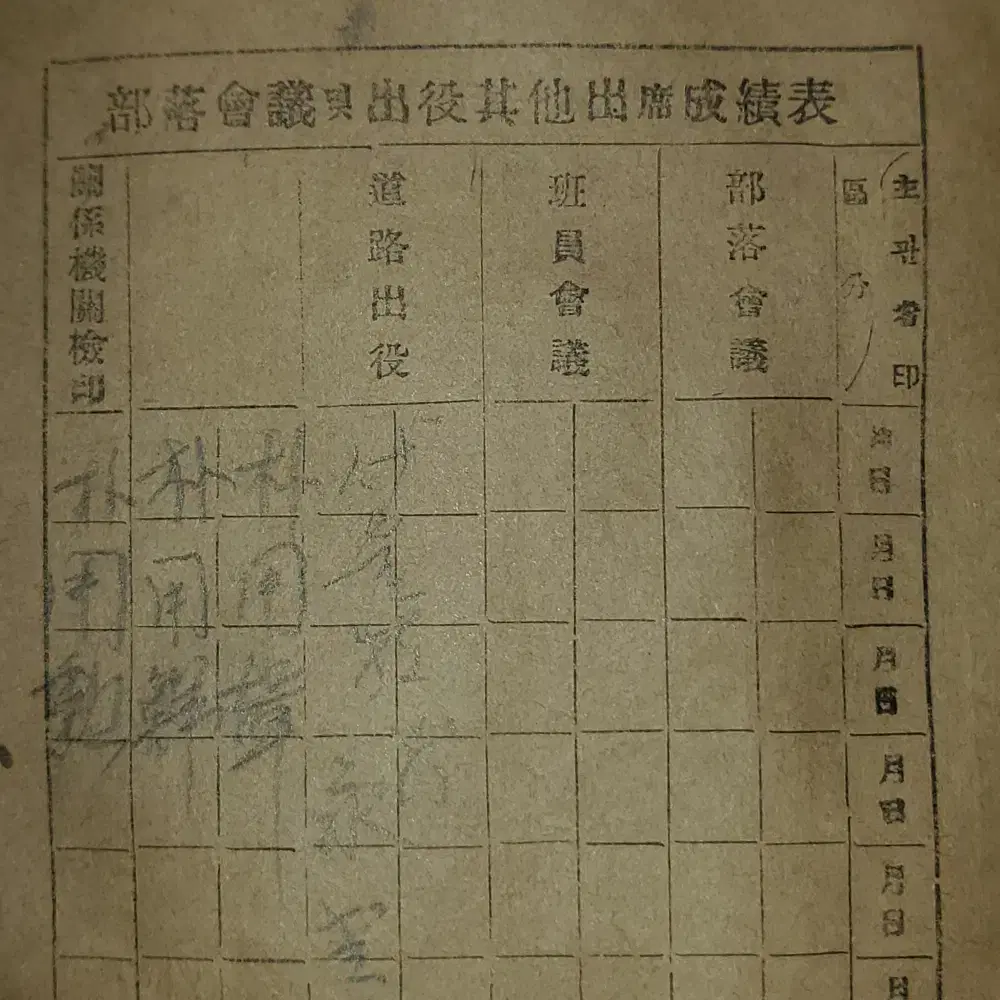 1950년대 음성면 마을 희귀자료 . 대한정신발휘첩