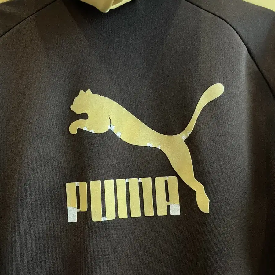 PUMA 퓨마 브라운 옐로 후드집업