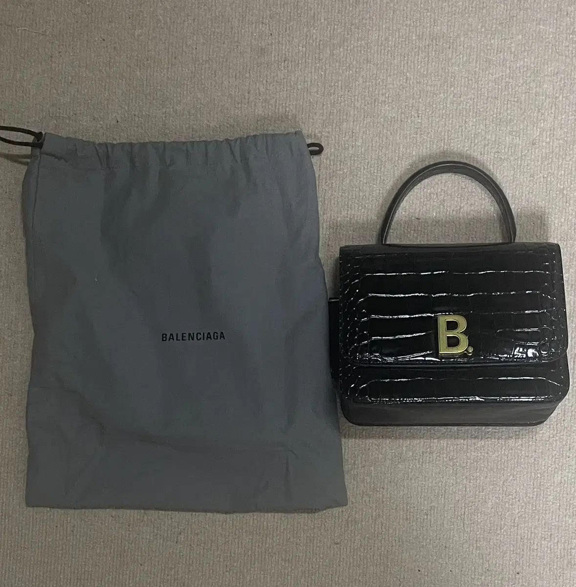 Balenciaga Crocodile B. Top Handle Shoulder Bag