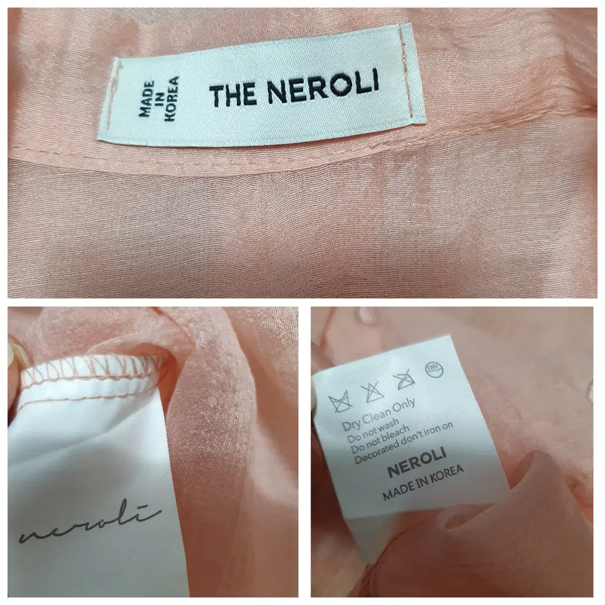 N3909 NEROLI  네로리 오간자느낌 블라우스.타이.퍼프.아방