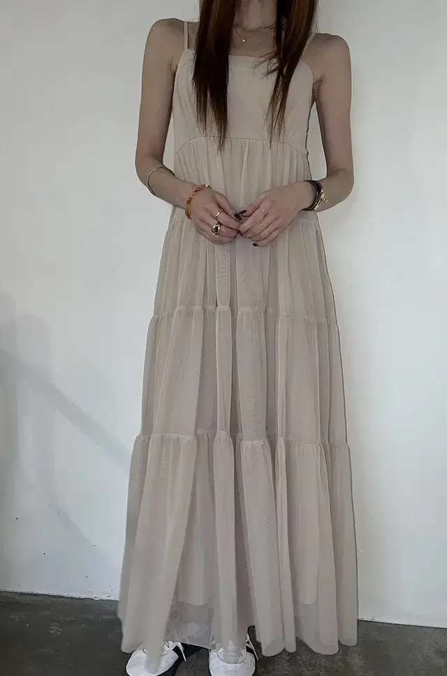 (새상품) 어뮤즈소울 romantic tiered dress 베이지