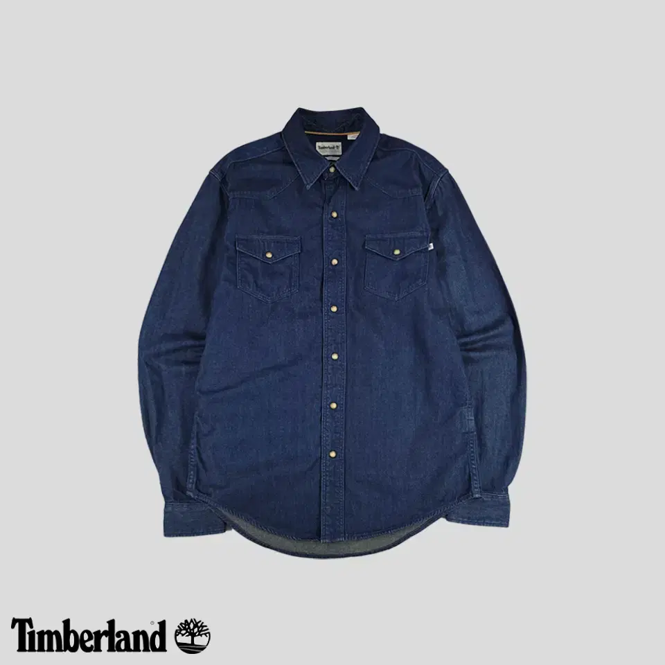 Timberland Mid-Blue Raw Cotton100 Worcester Amecazi Slim Fit Young Men's Shirt M