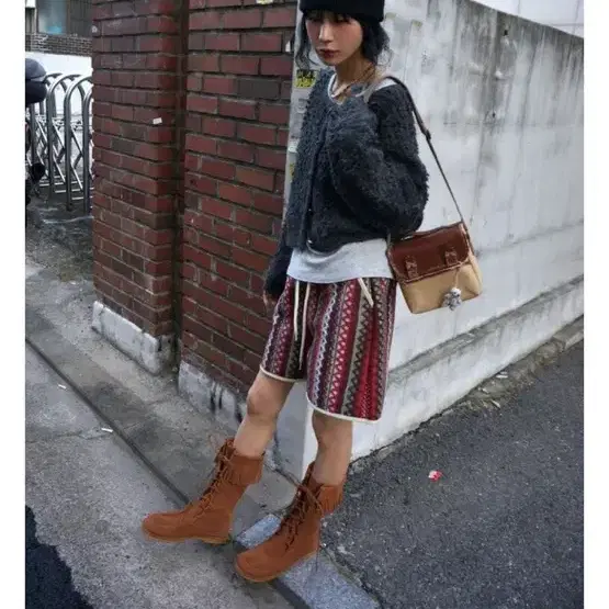 모래하우스 부츠 cowhide fringe boots 240