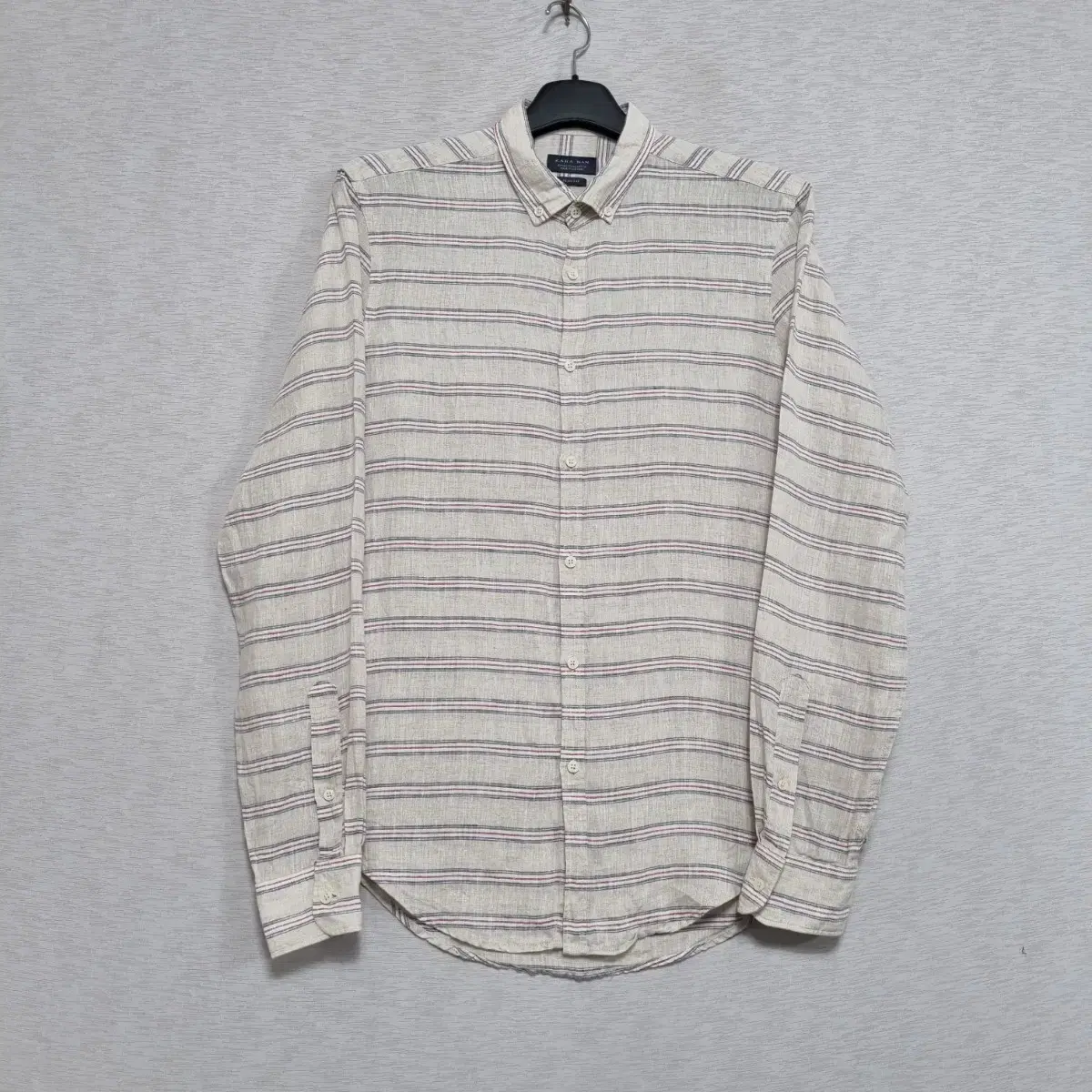 Zara Striped linen shirt Un95-SL100ㅡ0522