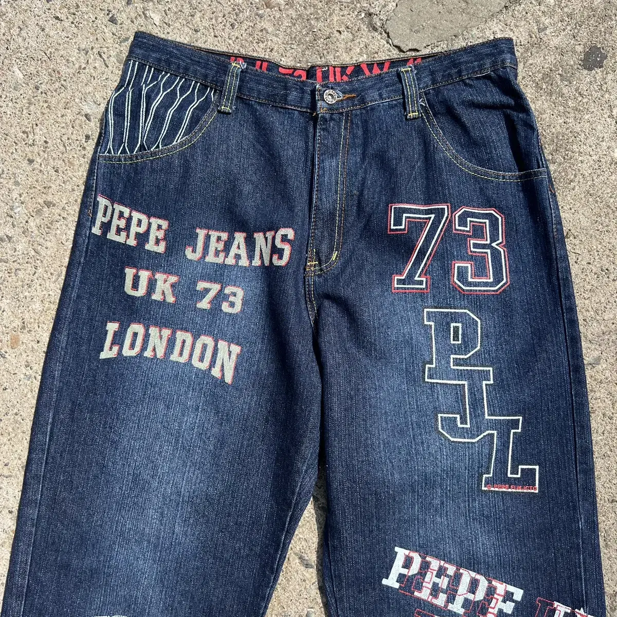 Pepe Jeans 올드스쿨 풀 페인팅 와이드 진