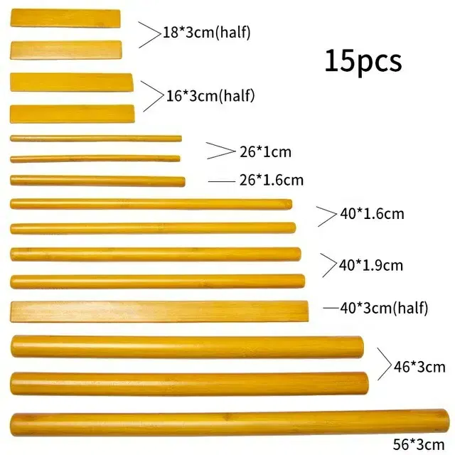 15종세트_ 100%참대나무스틱 뱀부스틱 전문바디관리 스트레칭 마사지스틱
