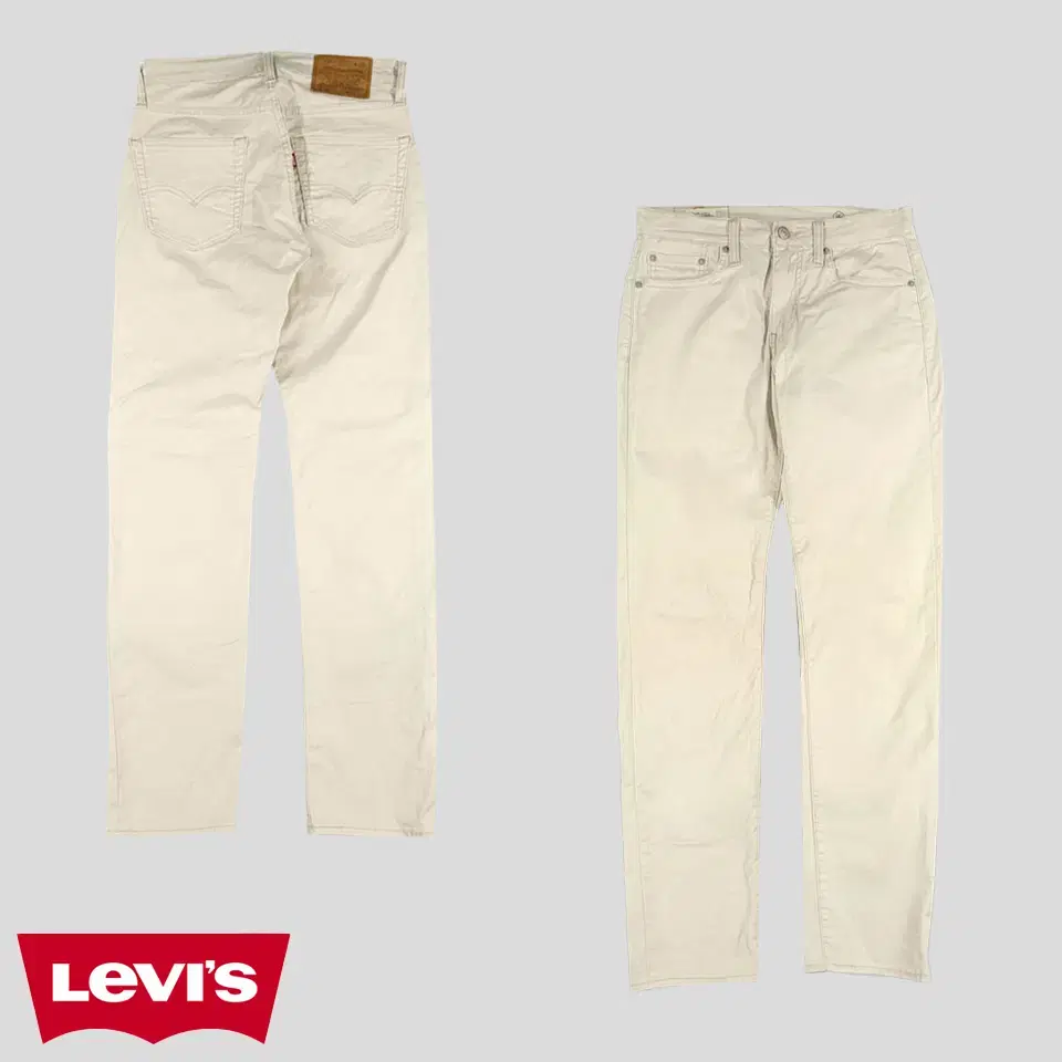 Levi's Premium 502 Beige Big E Cotton Blend Slim-Fit Cotton Pants