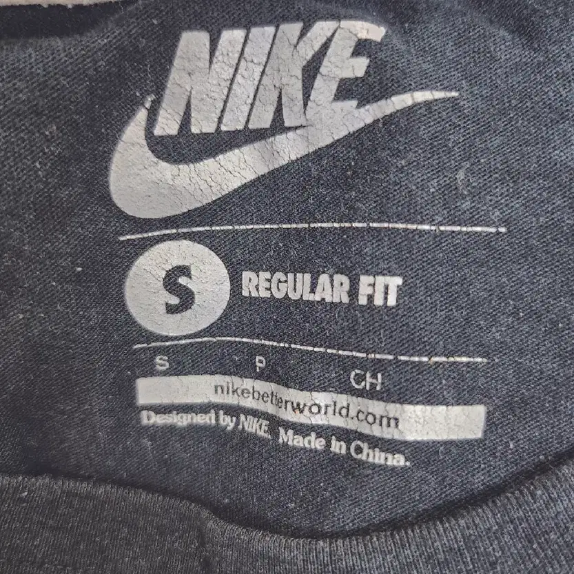 나이키(NIKE) 블랙 블루 프린팅 베이직 반팔티