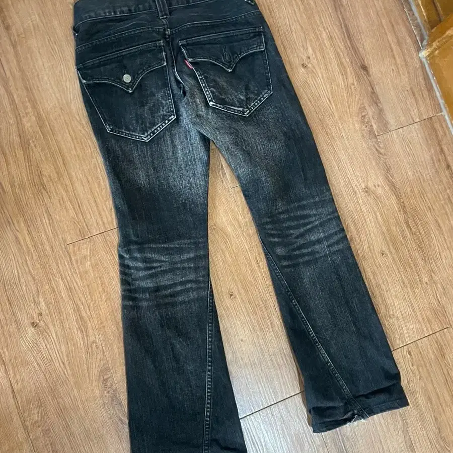 Vintage gray washed bootcut jeans