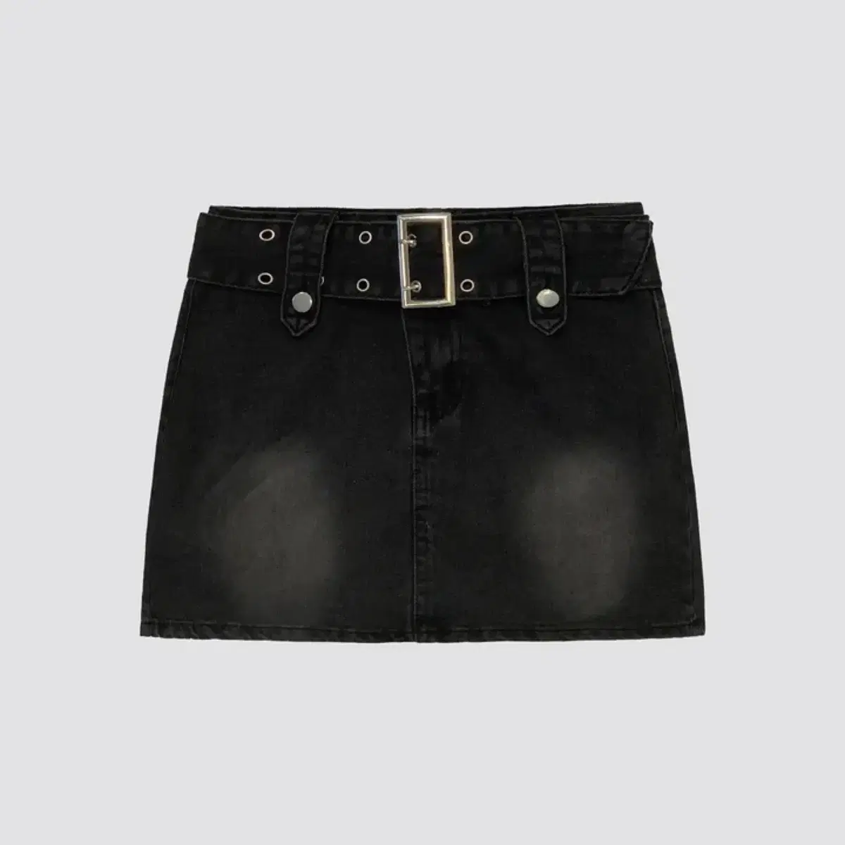 Y2K black jean denim skirt (built-in underwear, belt set)