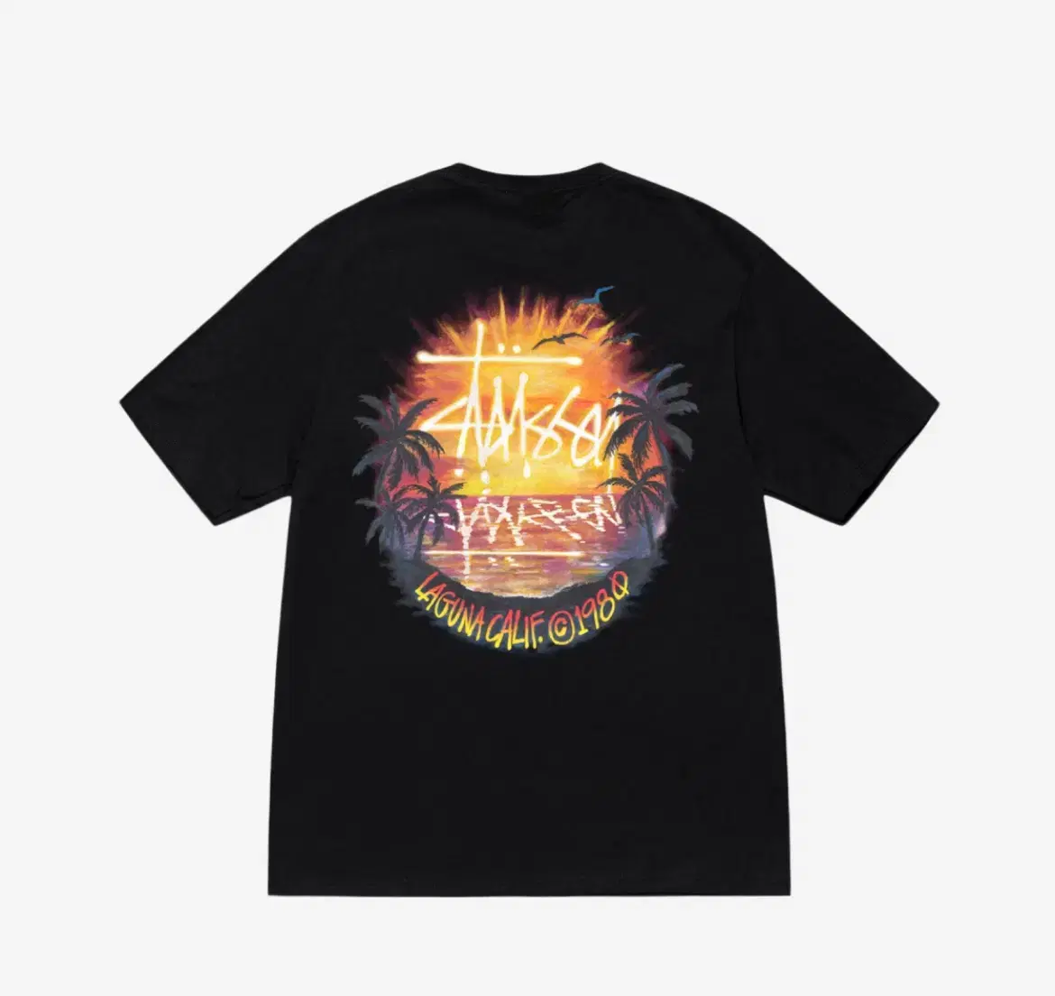 Stussy Sunset T-Shirt Black (2XL)