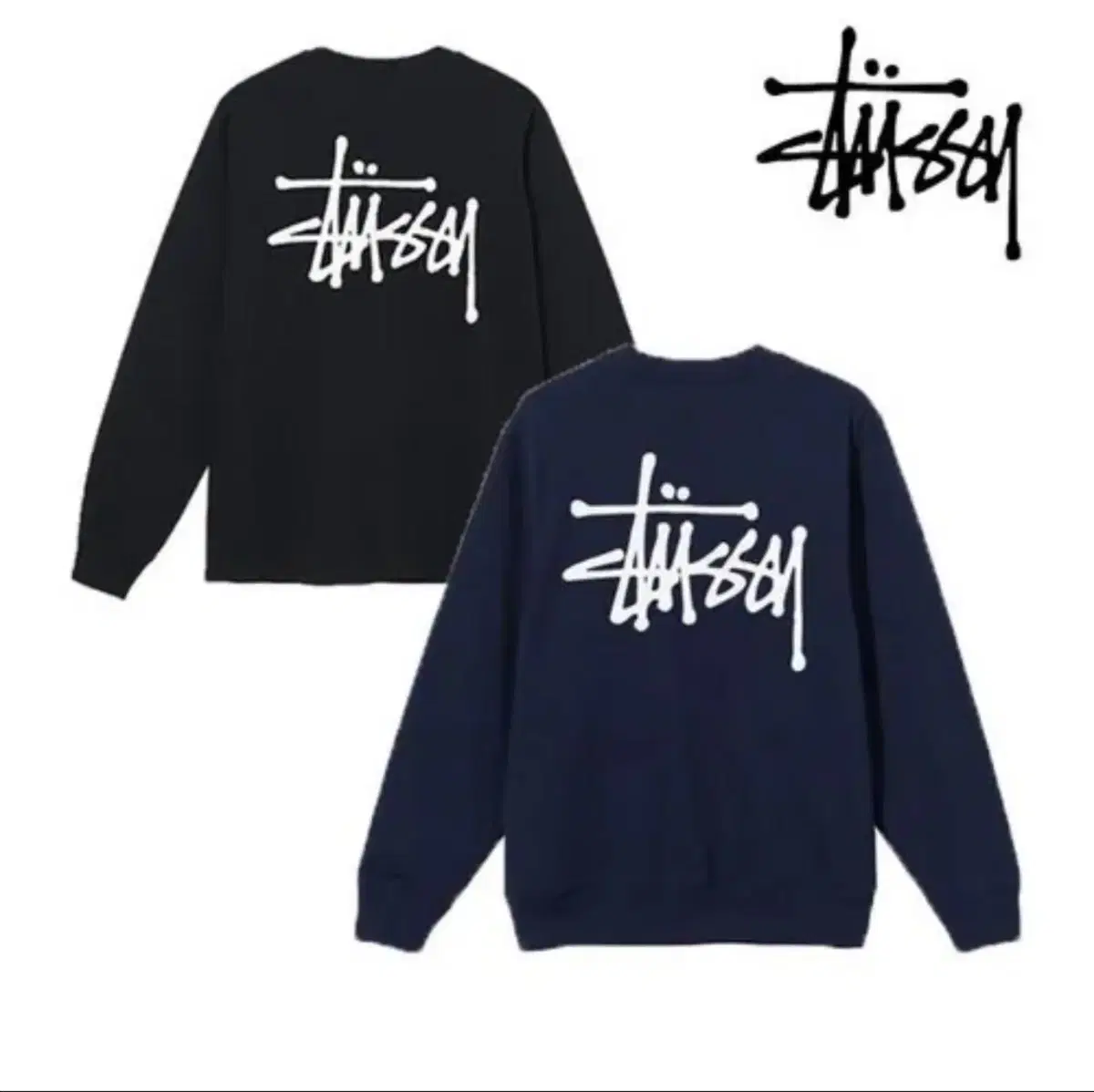 Stussy Navy Back Logo Man-to-Man