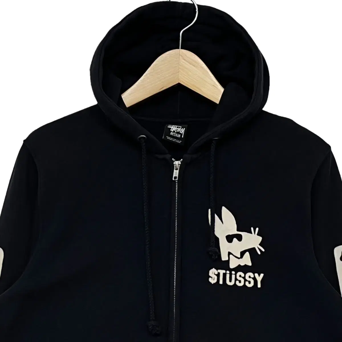 스투시 Stussy STAY PAID 후드 집업 블랙