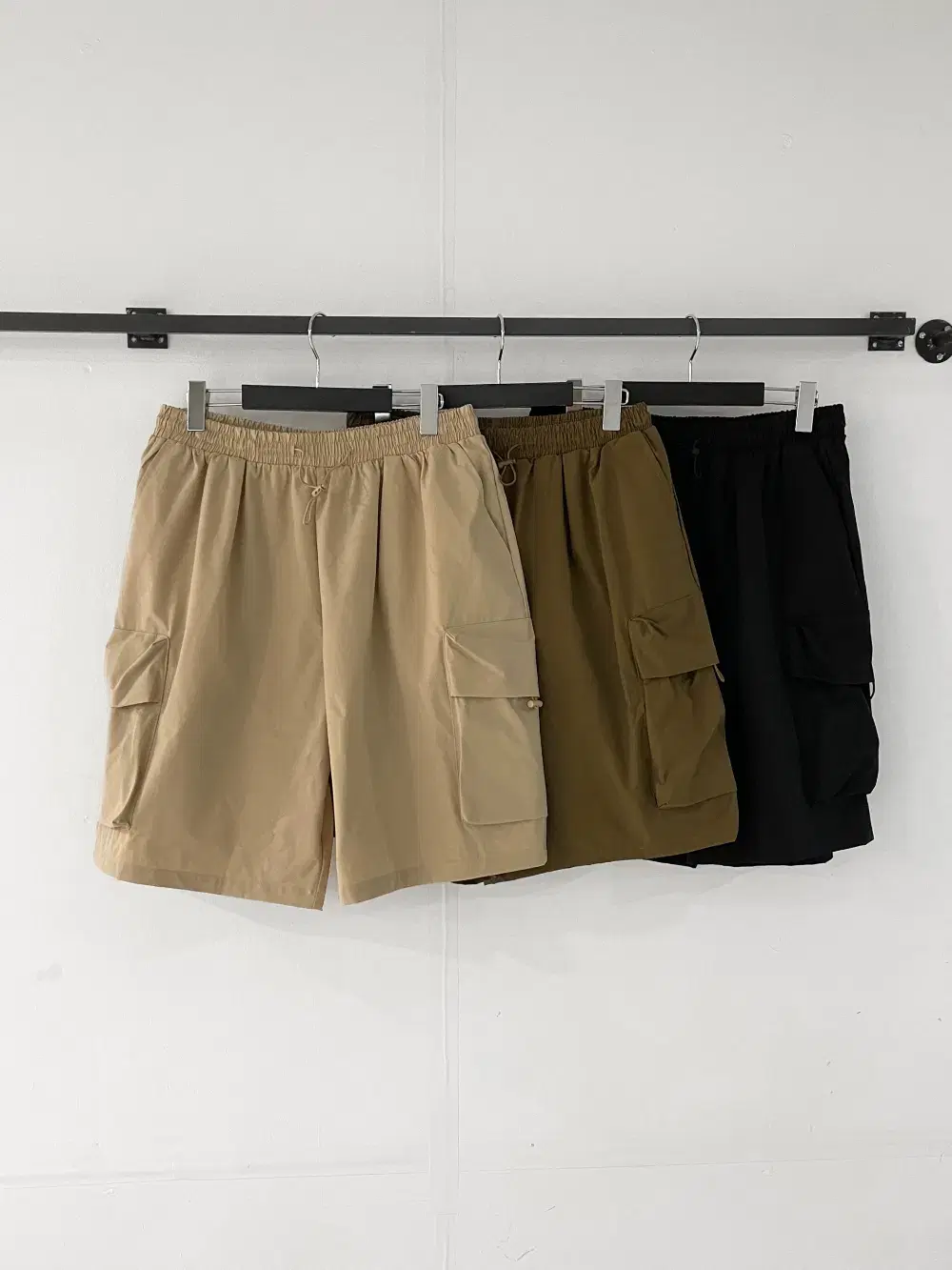 Unisex Men's Banded Cargo Bermuda Pants Wide Shorts