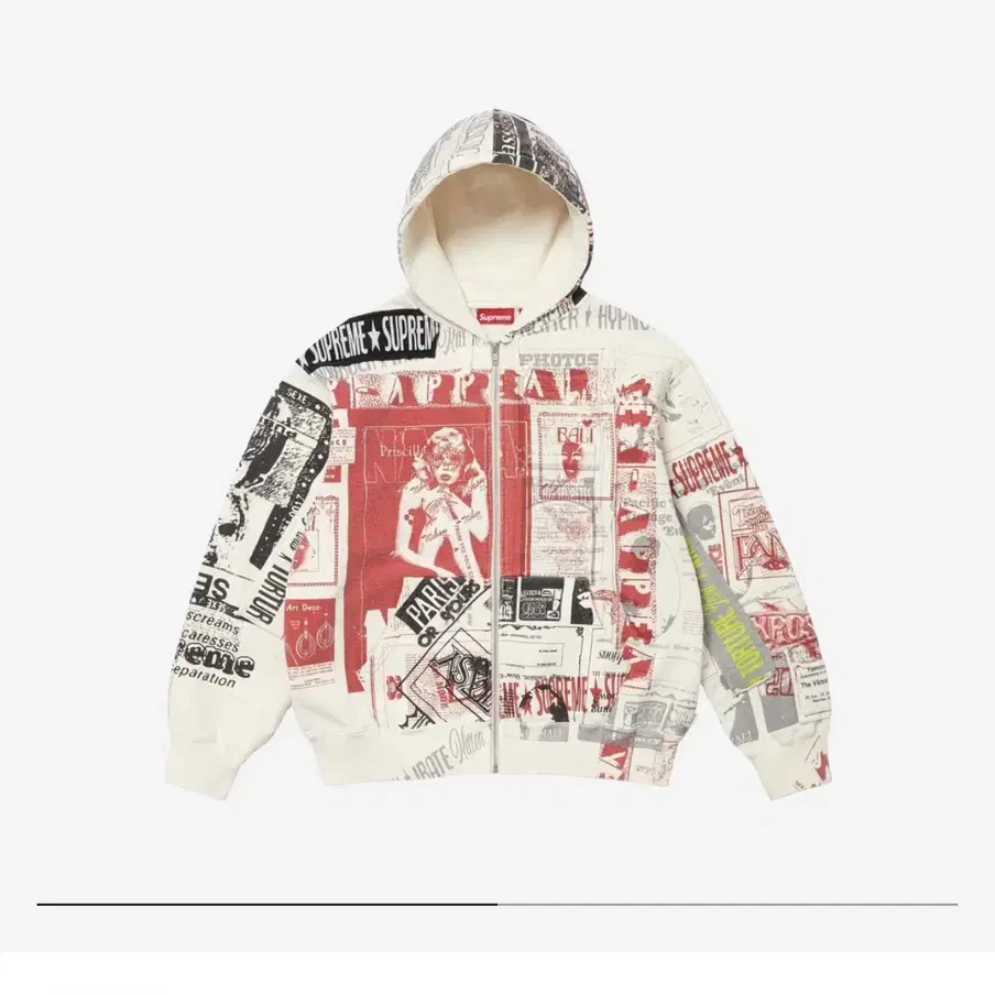 Supreme Collage Zip Up Hooded Sweatshirt