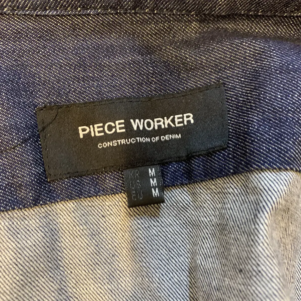 M) Piece worker 피스워커 오픈카라 데님 반팔 셔츠