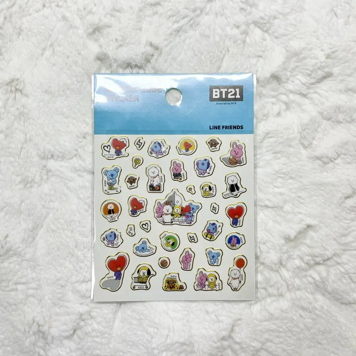 BTS bt21 sticker BT21 bt21 gold edge sticker