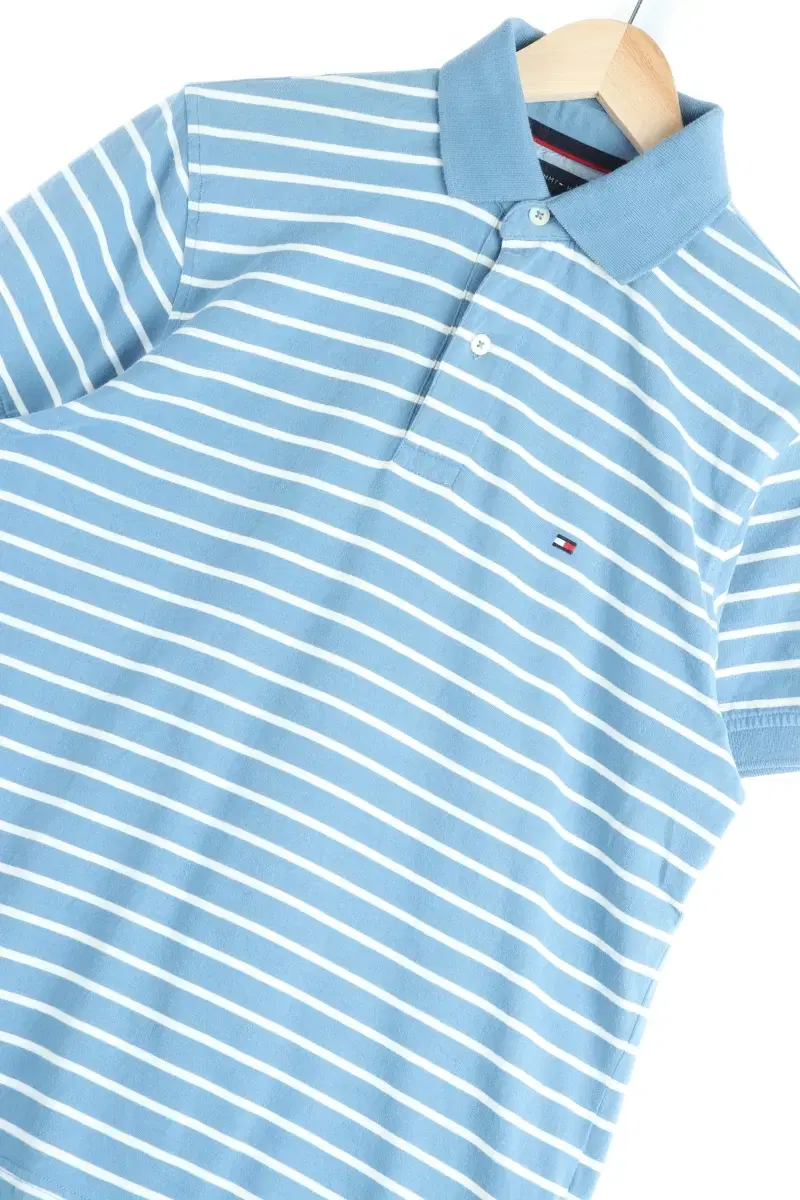 (XS) Tommy Hilfiger Short Sleeve kara T-shirt bloo Striped Loose Fit-CC50