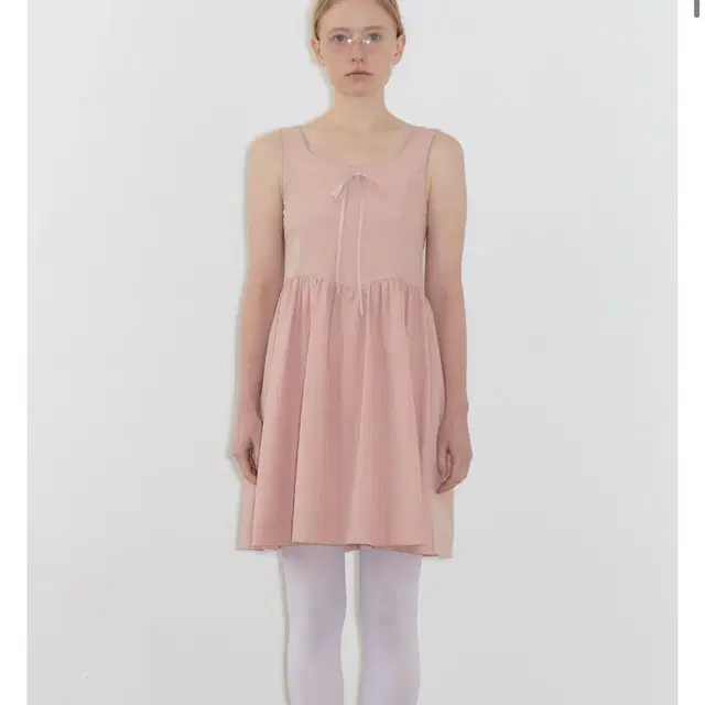 시눈 Round Shirring Sleeveless Dress (Pink