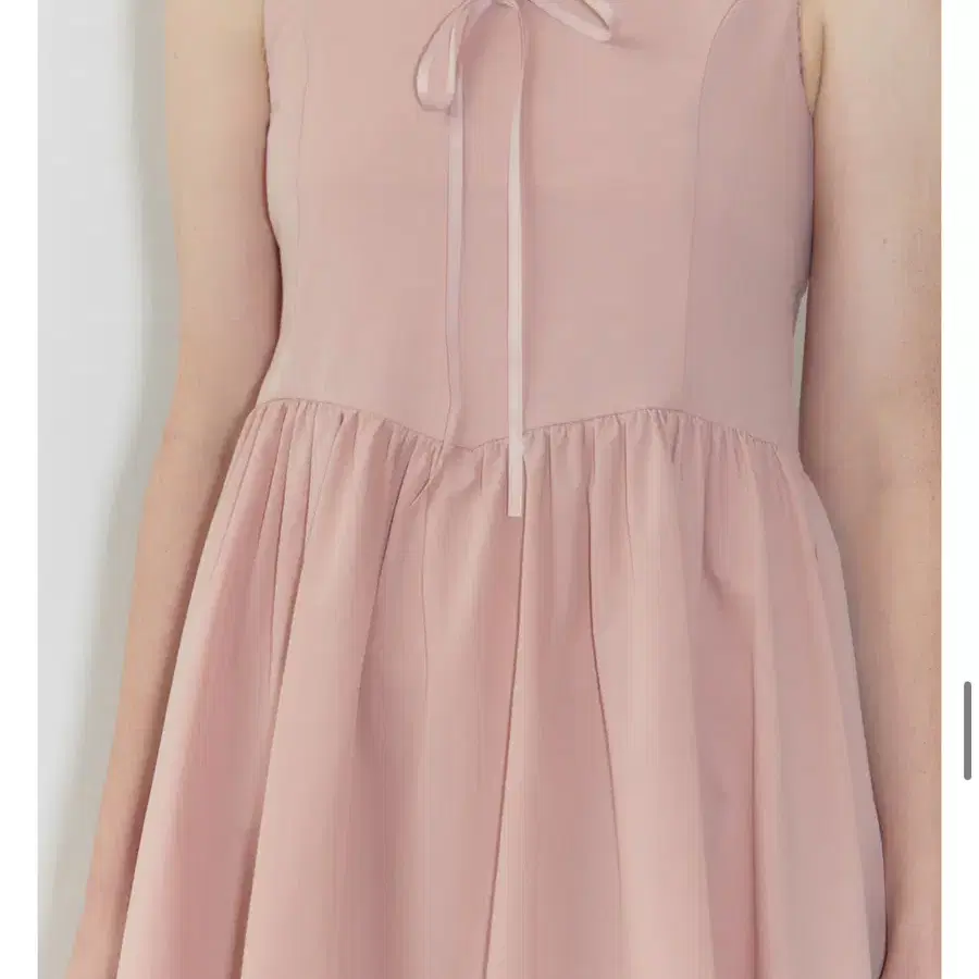 시눈 Round Shirring Sleeveless Dress (Pink