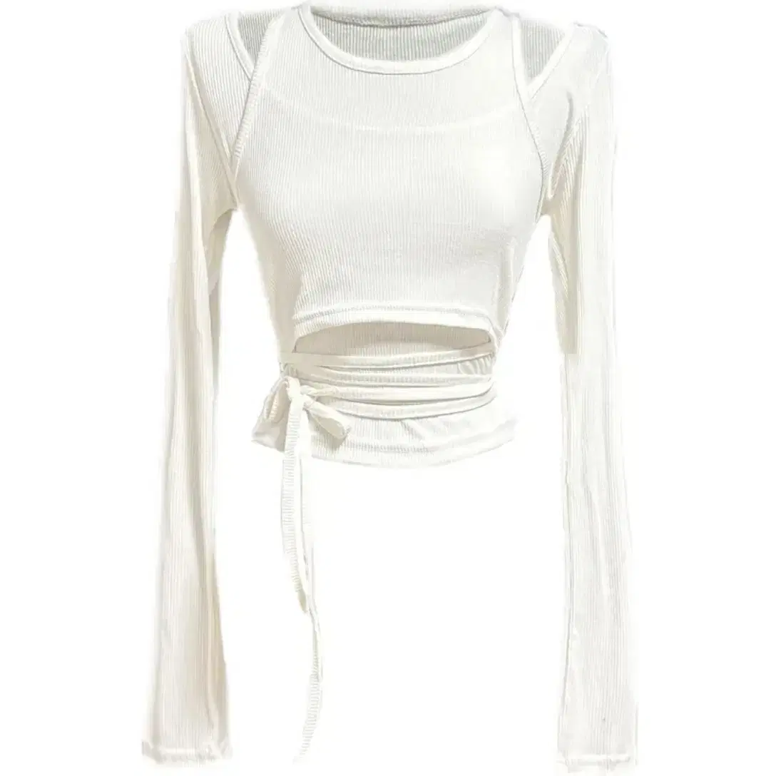 Lucy Layered String Crop T-Shirt in White