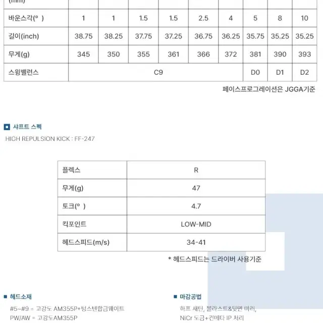 다이와 온오프 FF247 IV 남성 아이언세트 6개구성