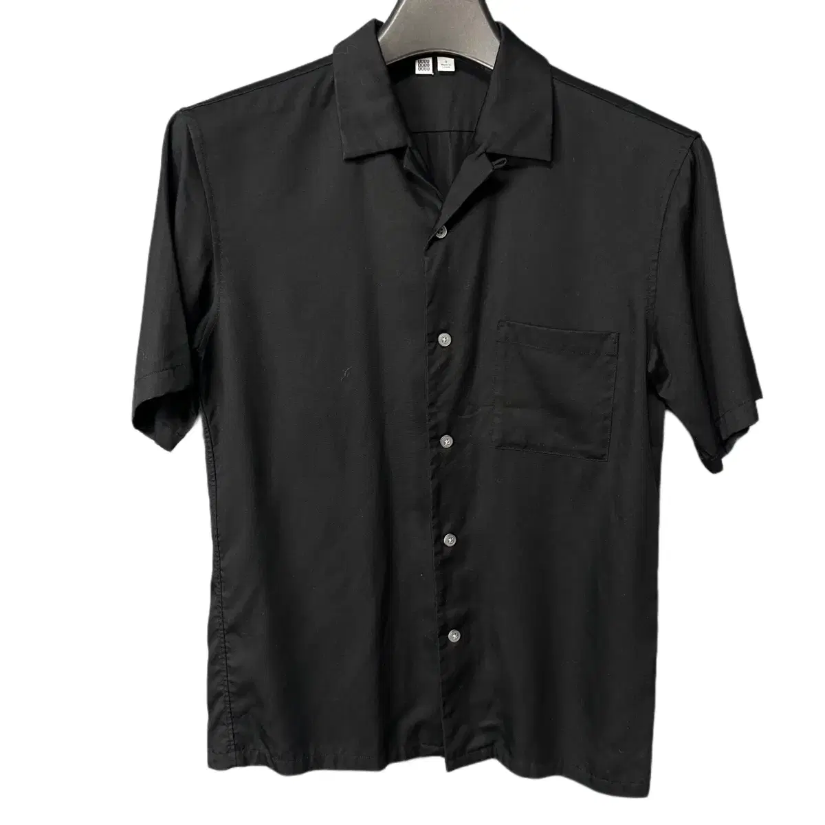 S UniqloU Black Riocel Short Sleeve Shirt