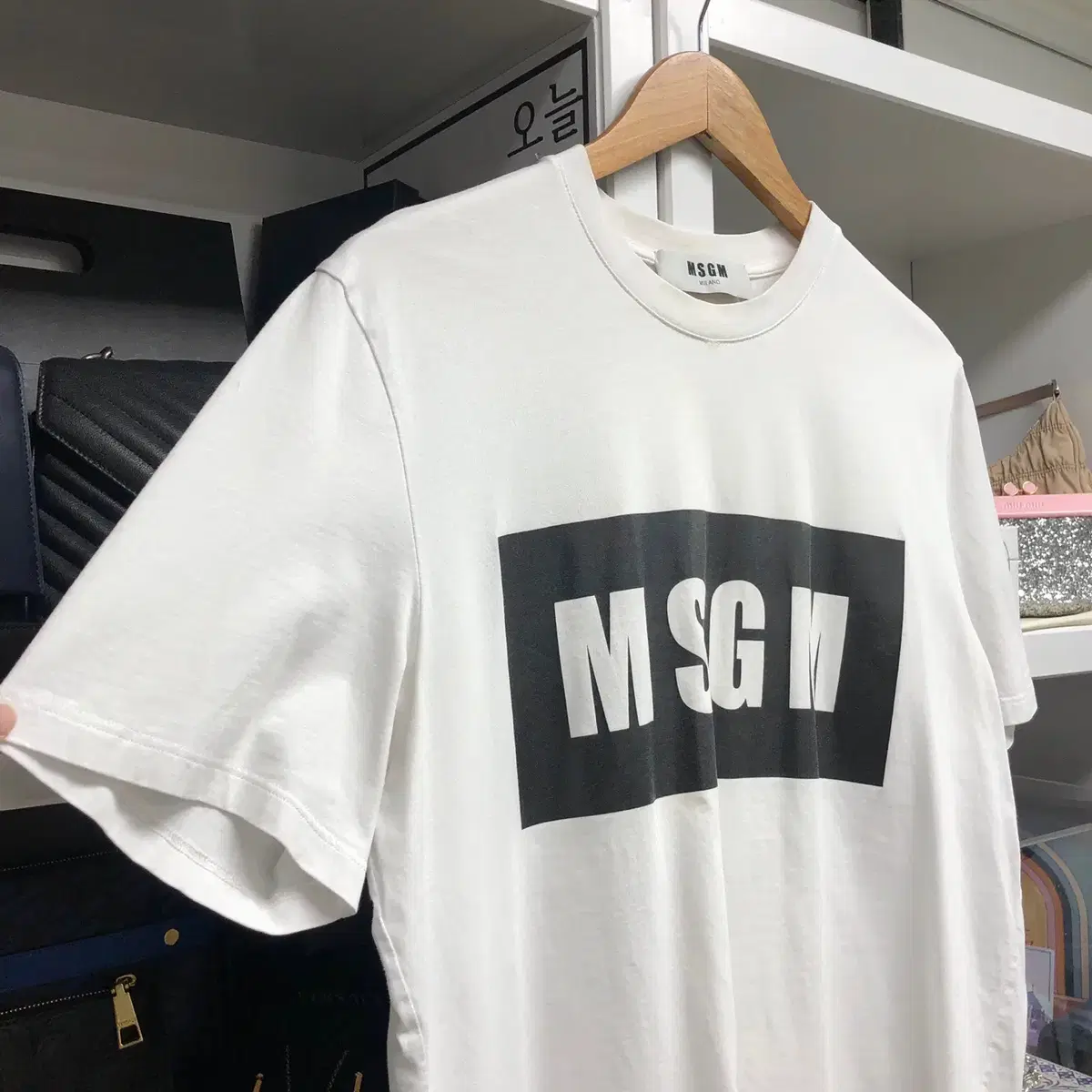 [ MSGM ] 엠에스지엠 로고박스 티셔츠