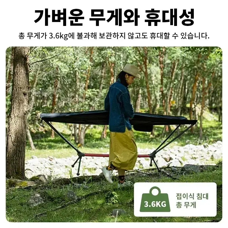 휴대용 접이식 해먹 침대 간이 수면 휴식 매트 캠핑 낚시 여행