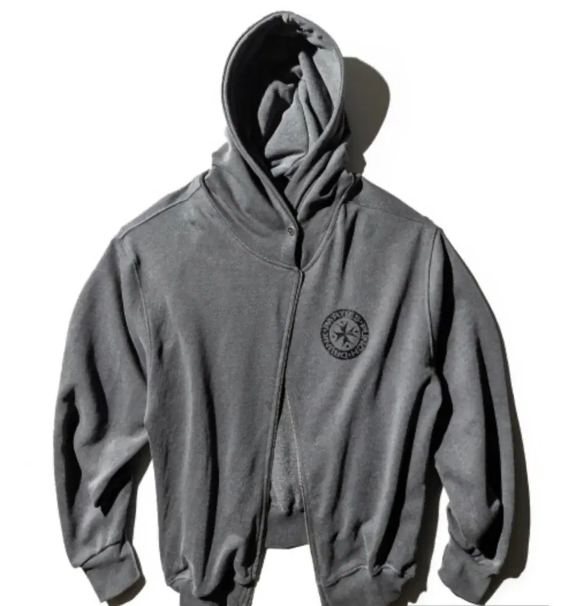 PunchDrunkPartiesHurt Logo Poncho Zip Hoodie gray