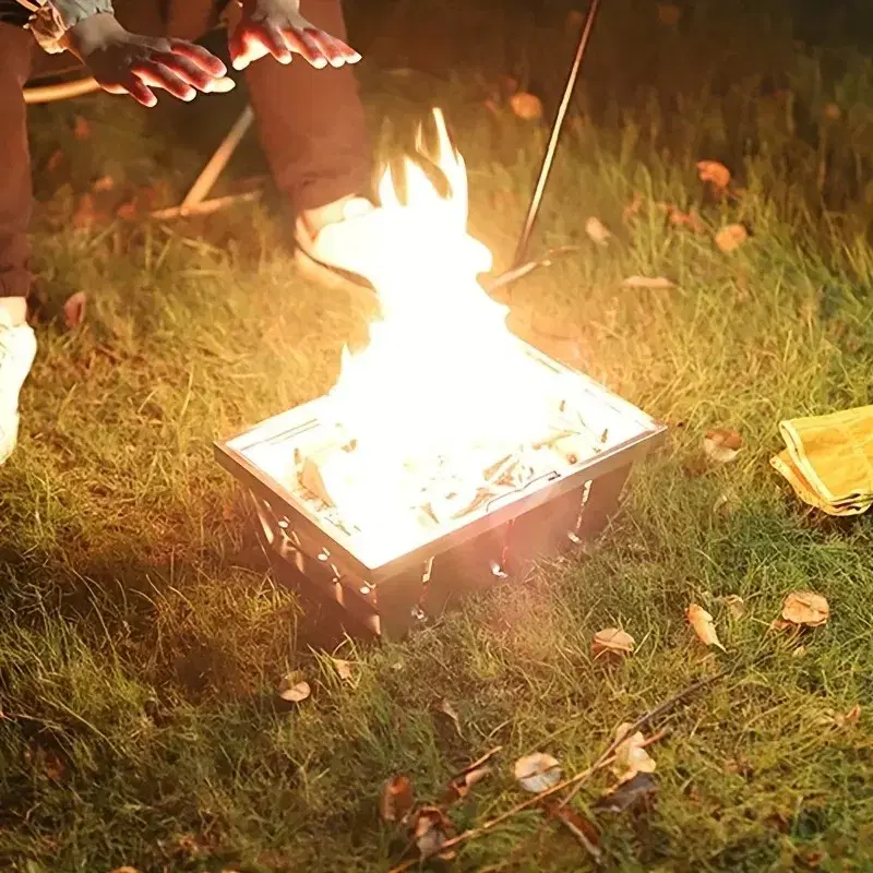 휴대용 접이식 바베큐 그릴 숯 스토브 캠핑 낚시 장비