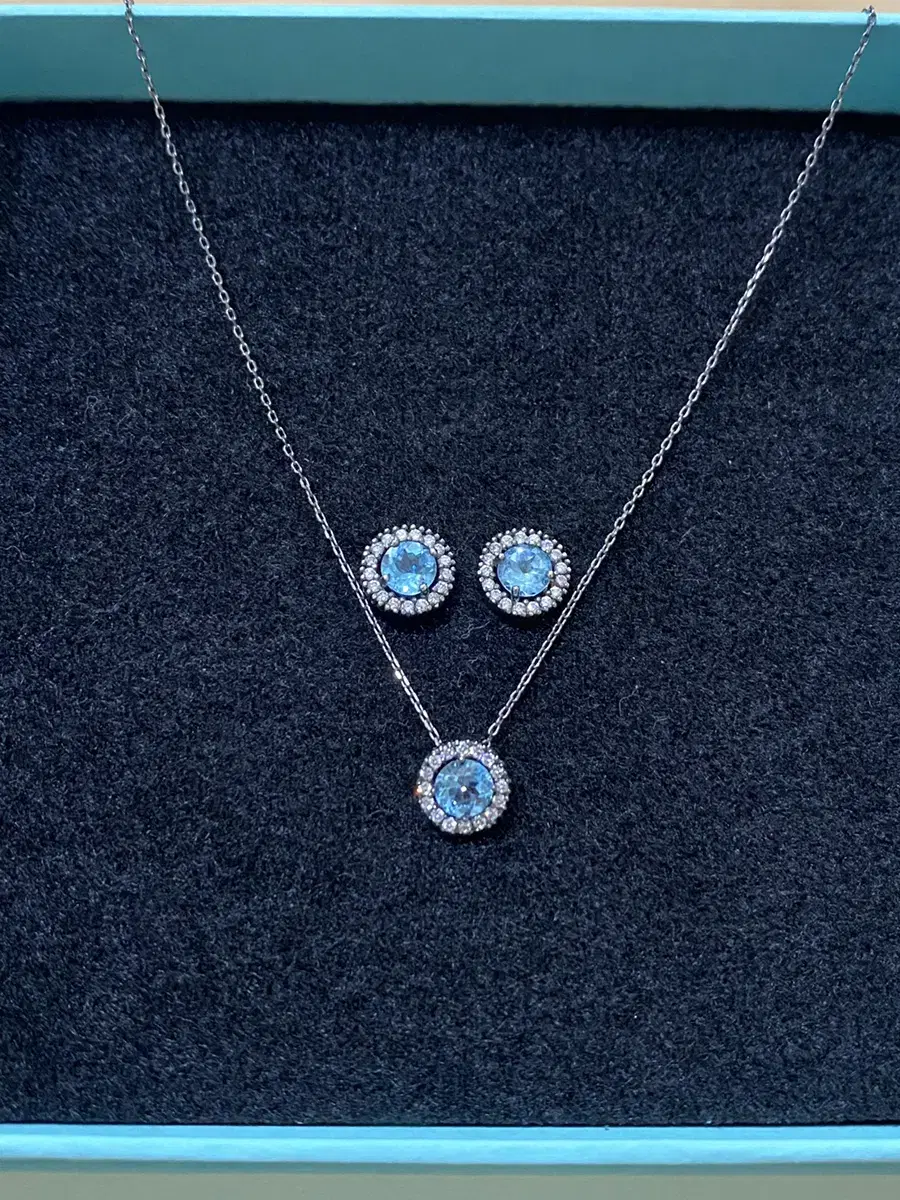 Topaz earrings and necklace set