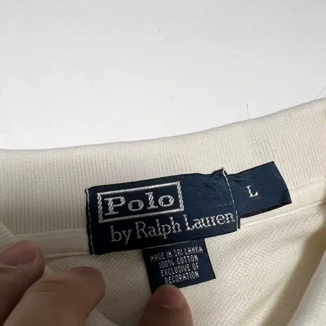 POLO 폴로 기본로고 화이트 반팔카라티(L)