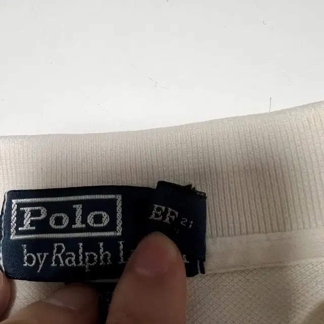 POLO 폴로 기본로고 화이트 반팔카라티(L)