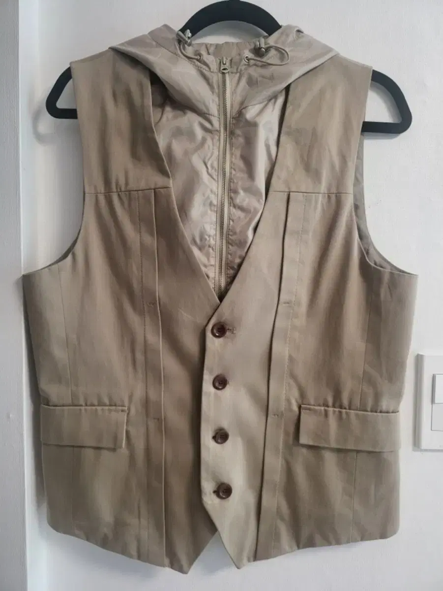 Perry Ellis hooded double-breasted vest hood detachable for sale