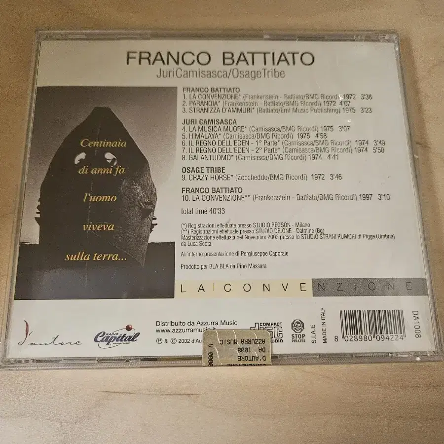 Franco Battiato, Juri Camisasca cd