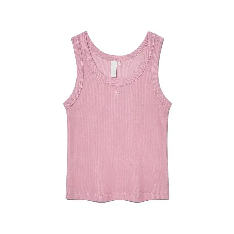 기준 립 슬리브리스 탑 핑크 kijun rib sleeveless top