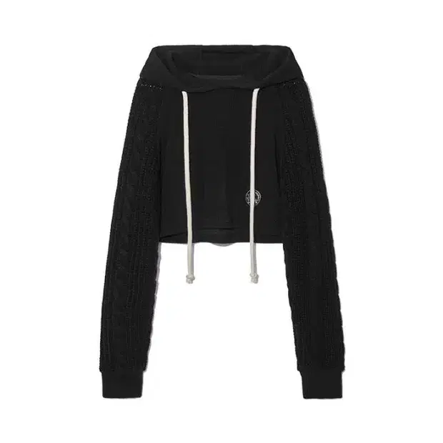 Kijun 기준 Knitted Crop Hoodie Black