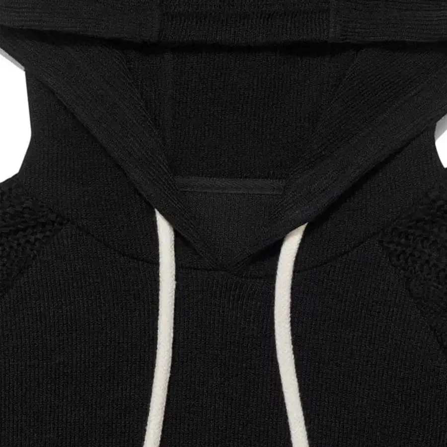 Kijun 기준 Knitted Crop Hoodie Black