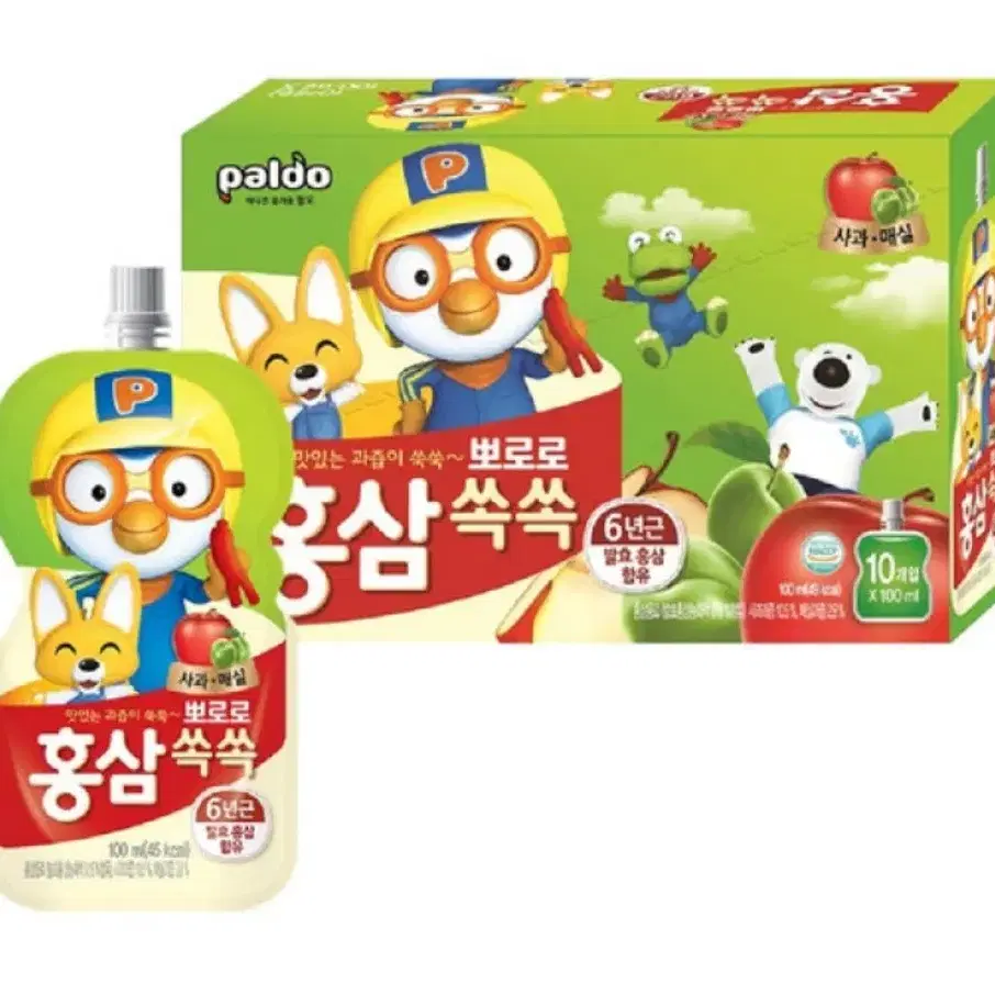 뽀로로 홍삼쏙쏙 사과매실 100ml 20개