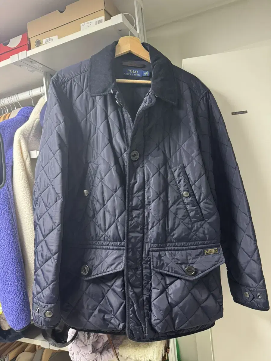 Polo Navy Quilted Jacket M