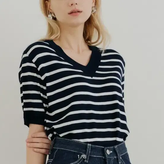 YUPPE V STRIPE KNIT_NAVY