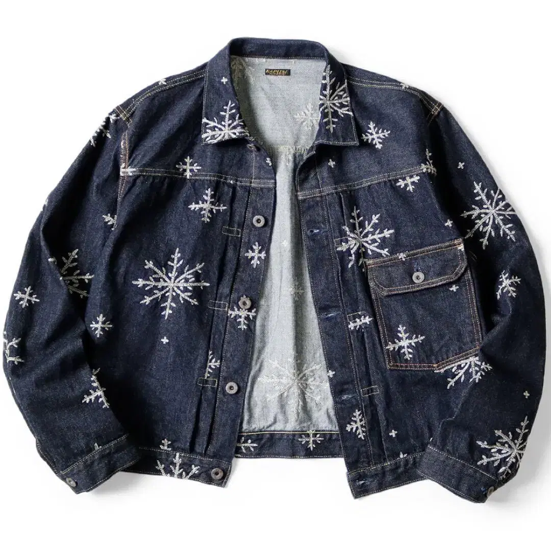 Kapital Snow Pattern Jacket 눈꽃 청자켓