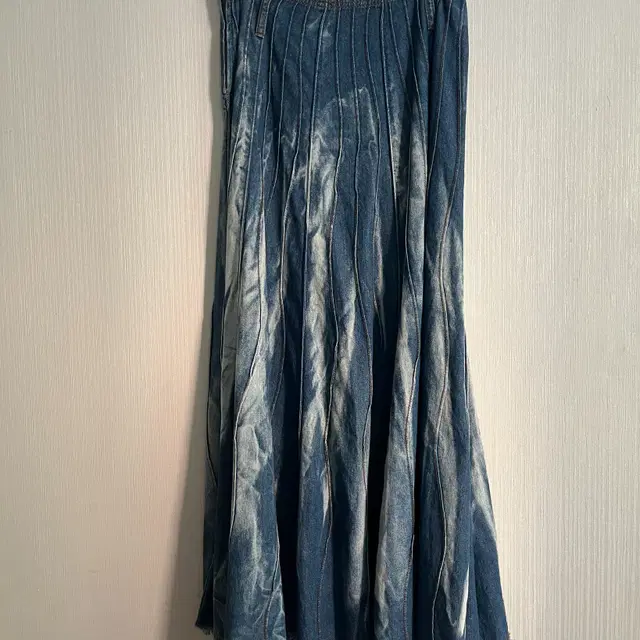 Washing pleats grunge mood long skirt