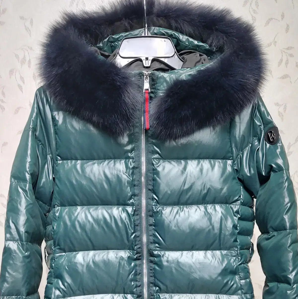 Côtes de Florence (95) Foxfur/goose down long puffer women's green, grade A.