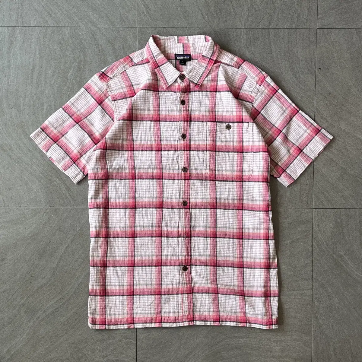 Patagonia Genuine Check Short Sleeve Pink Shirt