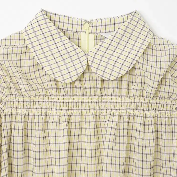 버뮬라 ROUND COLLAR GATHER BLOUSE (LEMON)