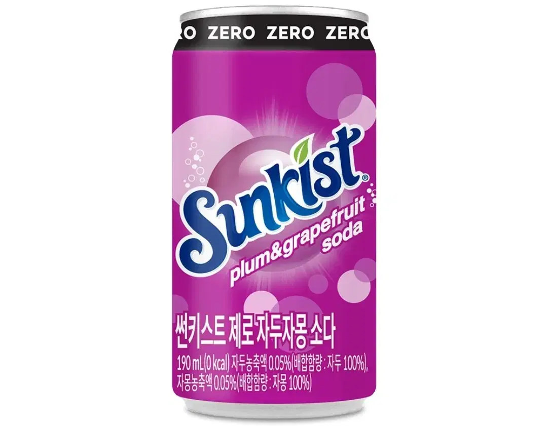 썬키스트 제로 자두 자몽소다 190ml 60캔