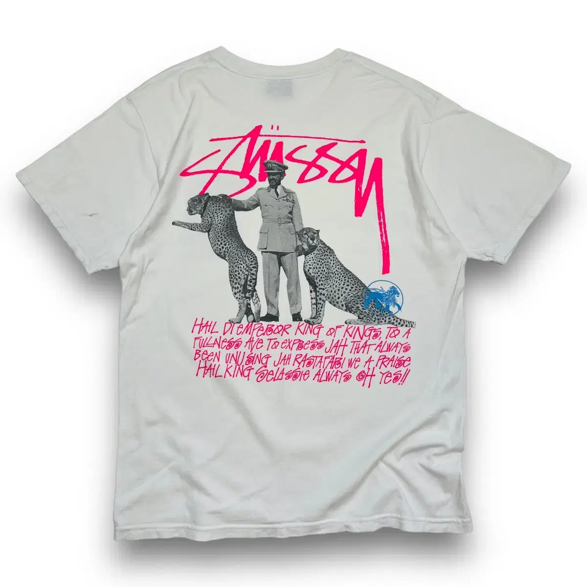 Stussy Admiral Cheetah Art White Short Sleeve T-Shirt