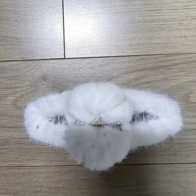 흰색 털 집개삔14cm